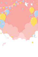 Canvas Print - festive vector background with balloons in the sky for banners, cards, flyers, social media wallpape