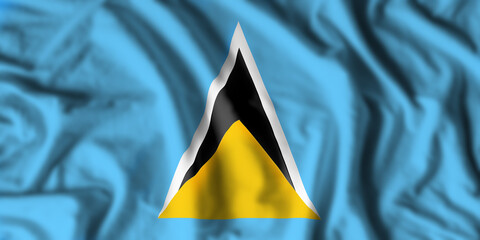 Wall Mural - Saint Lucia flag realistic waving