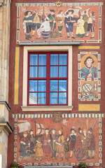 Wall Mural - The facade of the restored Gdańsk patrician house in the Long Market