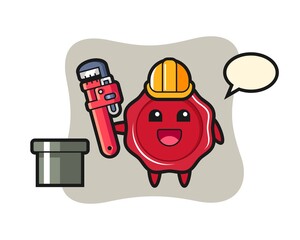 Character illustration of sealing wax as a plumber