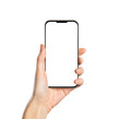 © Rido - Woman hand holding smart phone on white background