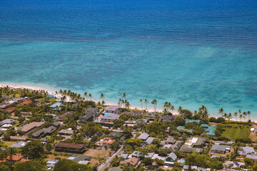 Wall Mural - Ocean view Lanikai Kailua Oahu island Hawaii | Nature Sea Landscape Travel