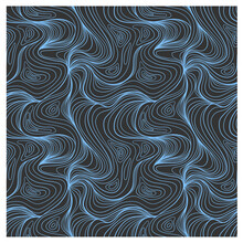 Seamless Pattern With Blue Linear Waves. Design For Backdrops And Colouring Book With Sea, Rivers Or Water Texture. Repeating Texture. Figure For Textiles. Print For The Cover Of The Book, Postcards.