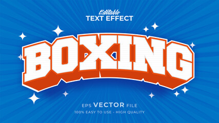 Wall Mural - Editable text style effect - Boxing Sport text style theme