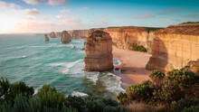 Sunset At Twelve Apostles - Great Ocean Road In Australia
