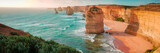 Fototapeta Krajobraz - Twelve Apostles at the Great Ocean Road in Australia at sunset - Panorama