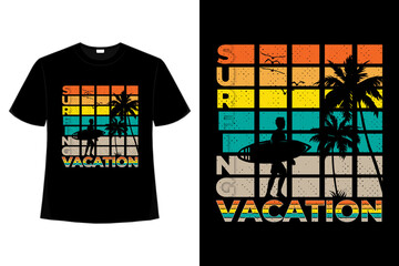 Wall Mural - T-shirt surfing vacation retro style