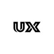 Vector Logo Letters UX One Line