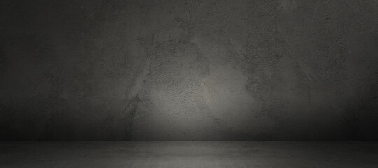 Wall Mural - concrete wall and floor background for product display or mock up, tree dimensional show room in the