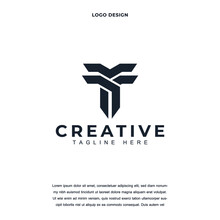 Creative Letter T Icon Logo Design Vector Illustration. Alphabet Letter TT Logo Design Color Editable