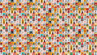© master1305 - Collage of faces of surprised people on multicolored backgrounds. Happy men and women smiling. Human emotions, facial expression concept. Different human facial expressions, emotions, feelings.