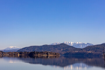  Lake Wörthersee in Carinthia, Austria in early spring