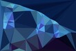 © john - cubist triangular mosaic from many tiles arranged to form unique abstract blue art