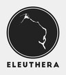 Eleuthera icon. Round logo with island map and title. Stylish Eleuthera badge with map. Vector illustration.