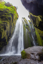 The Gljúfrabúi waterfall in southern Iceland