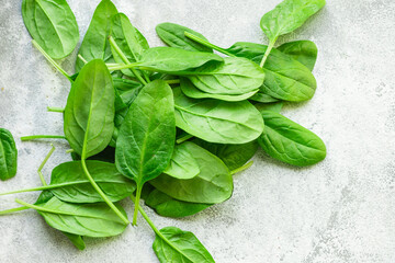 fresh spinach leaves healthy green food on the table cooking meal snack top copy space food background rustic image vegan or vegetar