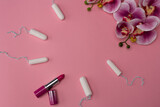 Fototapeta Storczyk - Miesiączka tampony czystość ochrona krwawienie kobiecość płodność różowy