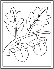 Poster - 
An acorns coloring page vector download

