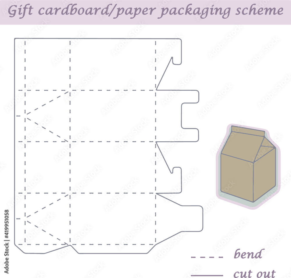 Printable packaging and wrapping scheme box for gifts, presents and ...