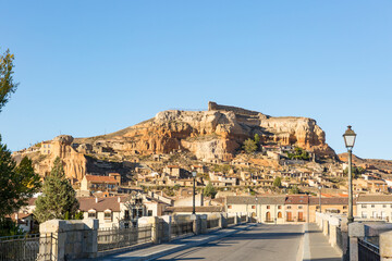 Wall Mural - a view of San Esteban de Gormaz at sunset, province of Soria, Castile and Leon, Spain