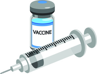 Syringe and vaccine medicine vector icon