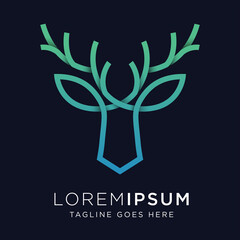 Poster - Deer gradient logo vector