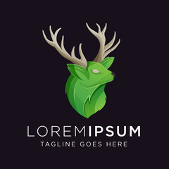 Poster - Deer gradient logo vector