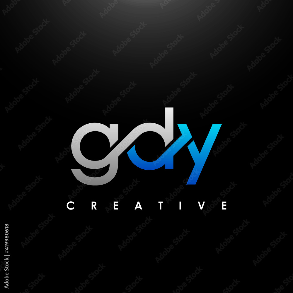 GDY Letter Initial Logo Design Template Vector Illustration - obrazy, fototapety, plakaty 