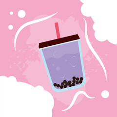 Canvas Print - Purple bubble tea