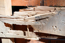 Broken Splintered Lumber Close-up