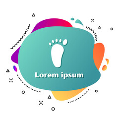 Sticker - White Foot massage icon isolated on white background. Abstract banner with liquid shapes. Vector