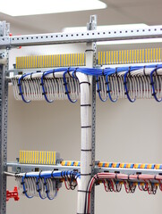 
The reverse side of the electrical panel with the installation of wires