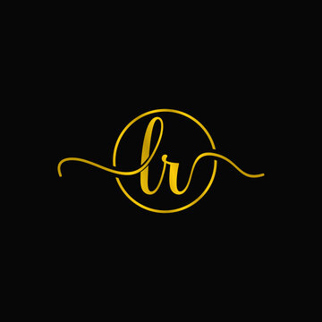 golden script l r logo vector