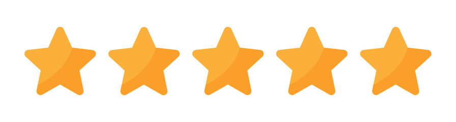 Poster - 5 Stars Vector Rating. Customer Evaluation Feedback Satisfied 