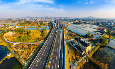 Aerial view of the new highway in Hangzhou.