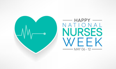Wall Mural - National Nurses week is observed in United states from May 6 to 12 of each year, to mark the contributions that nurses make to society. Vector illustration.