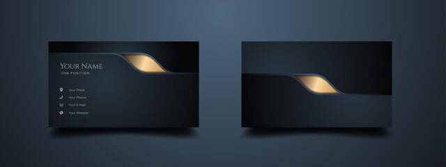 Wall Mural - elegant and luxury business card design with creative golden effect. name card company business with