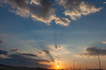 Wall Mural - Sunset in the sky