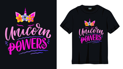 unicorn powers girls t shirt design