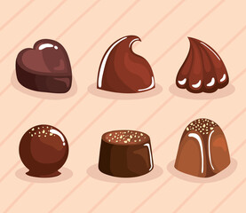 Poster - six chocolate products