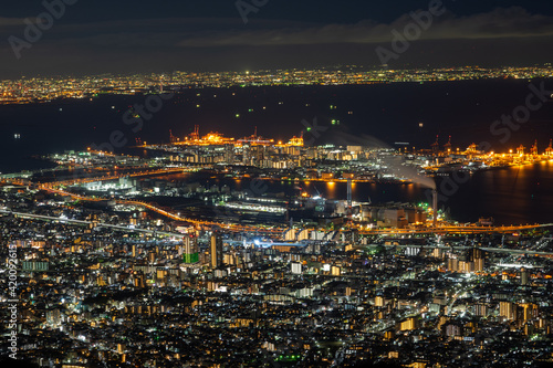 日本三大夜景摩耶山掬星台からの1000万ドルの夜景stock Photo Adobe Stock 日本三大夜景摩耶山掬星台からの1000万ドルの夜景stock Photo Adobe Stock