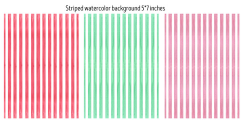 Watercolor lines background. Geometric abstract print. Red and green vertical stripes.