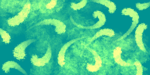 Wall Mural - abstract stylish bright green yellow background with yellow brush strokes and watercolor effect. Magic bright spotted backdrop