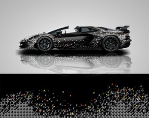 Car wrap design with diamond stone camouflage concept