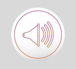 Speaker icon. Sound on. Vector illustration. Volume high.