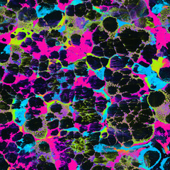 Wall Mural - Marble seamless pattern abstract colorful neon marbled fluid background texture, wallpaper, blue, pink, green, black, violet color, artistic fashion backdrop, bright wild animal print, vivid leopard