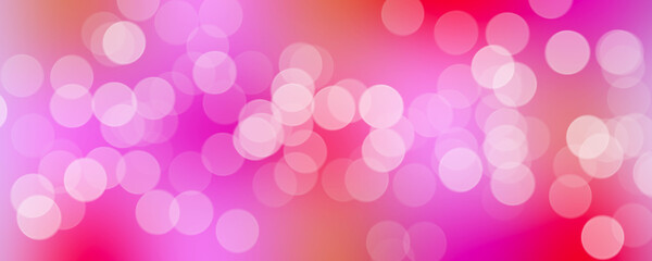 Panoramic pink lights fashion bokeh background. Purple defocused lights bokeh.