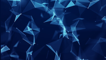 Wall Mural - abstract digital background of points, lines and triangles. glowing plexus. big data. network or con