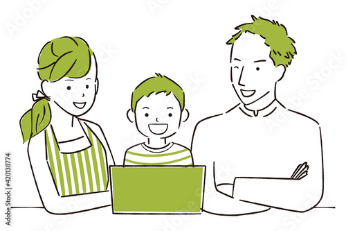 手描き1color家族 息子のインターネットを見守る親 イラスト Avatar Canvas Print Avat Yoshidaakiko1223 手描き1color家族 息子のインターネットを見守る親 イラスト Avatar Canvas Print Avat Yoshidaakiko1223