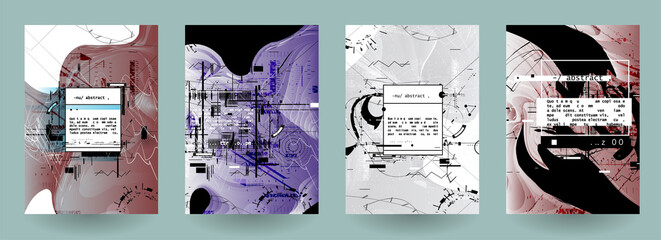 Modern abstract covers set. Abstract shapes composition. Futuristic minimal design. Eps10